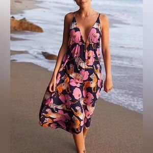 Anthropologie - NWOT Claire Colin Wildlife Midi Dress (Size M)